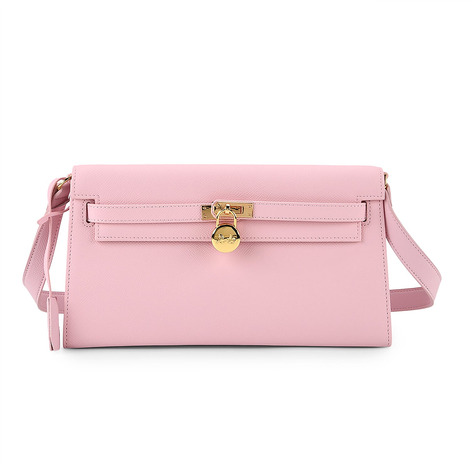 Guanchi Stylish Genuine Leather Crossbody Bag with Shoulder Strap - Pink