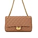 Guanchi Stylish Genuine Leather Crossbody Bag with Shoulder Chain Strap - Cappuccino