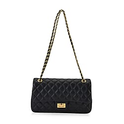 Guanchi Stylish Genuine Leather Crossbody Bag with Shoulder Chain Strap - Teal