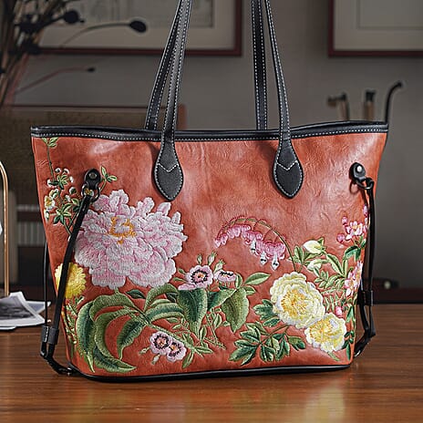 PU Patterned Tote Bag (Size 46x15x28 cm) - Blue & Blue