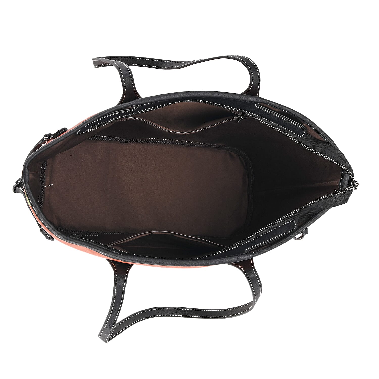 Floral Embroidered Tote Bag - Terracotta