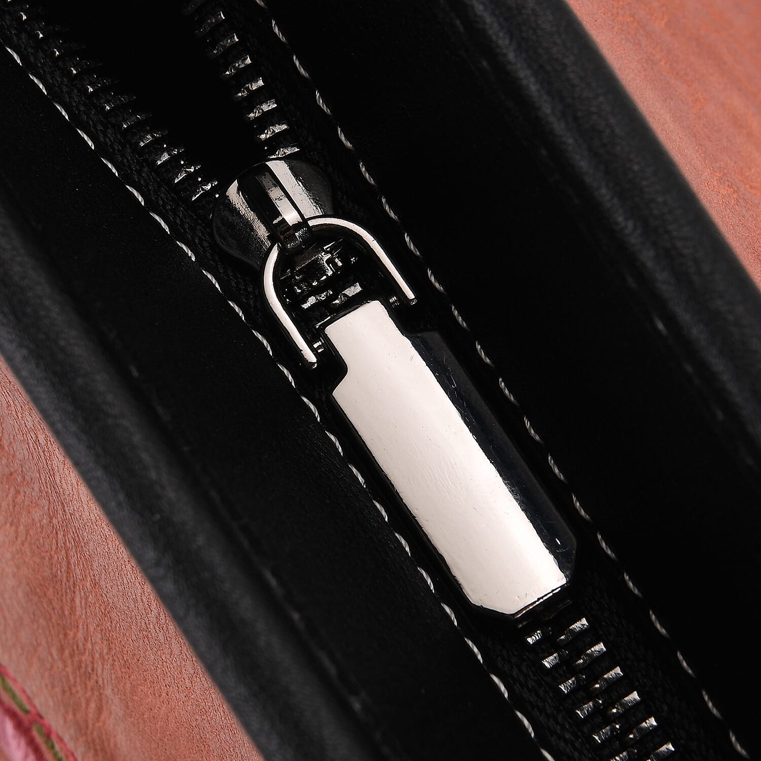 Floral Embroidered Tote Bag - Terracotta