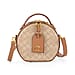 Guanchi Round Crossbody Bag with Top Handle - Brown