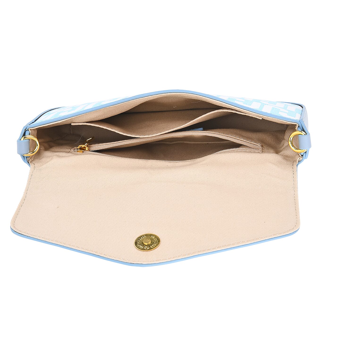 JVC- Milano Style  Luxury Clutch with Shoulder Chain Strap (114 cm) - Blue