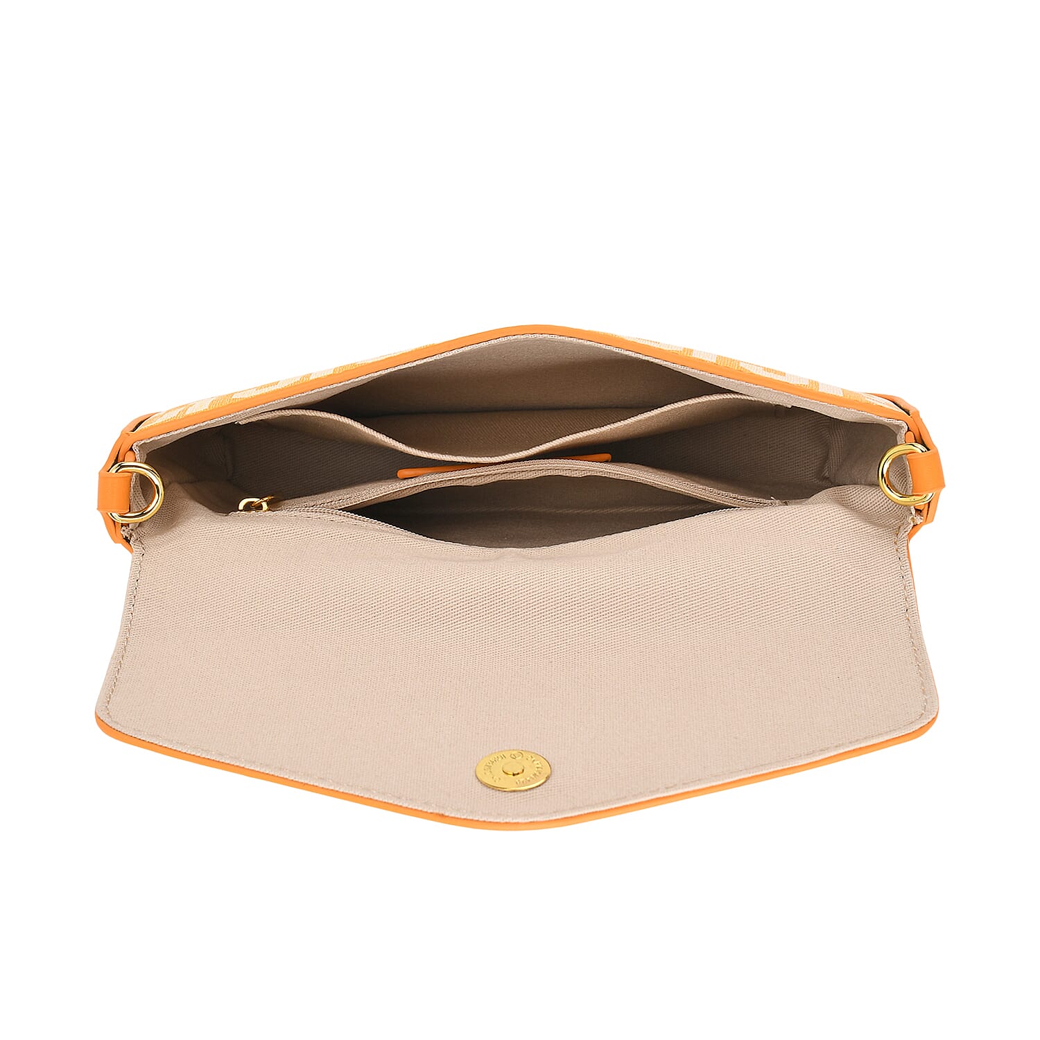 JVC- Milano Style Luxury Clutch with Shoulder Chain Strap (114 cm) - Orange