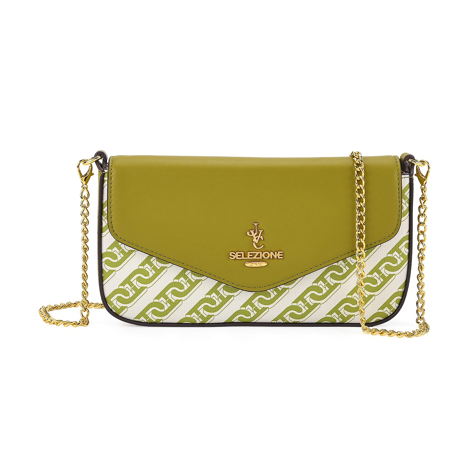JVC- Milano Style Clutch with Shoulder Chain Strap (114 cm) - Green