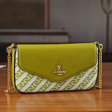 JVC- Milano Style Clutch with Shoulder Chain Strap (114 cm) - Green