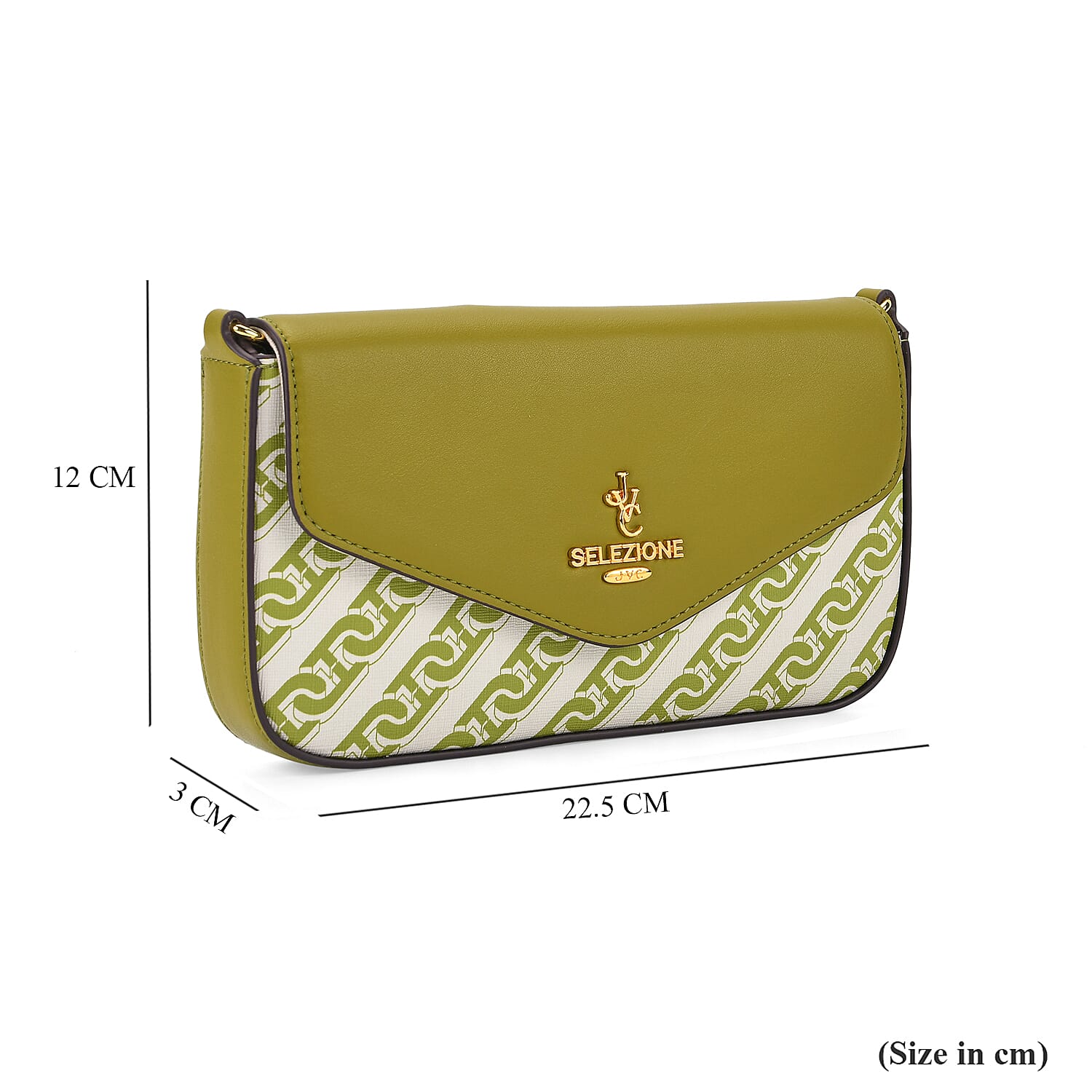 JVC- Milano Style Clutch with Shoulder Chain Strap (114 cm) - Green