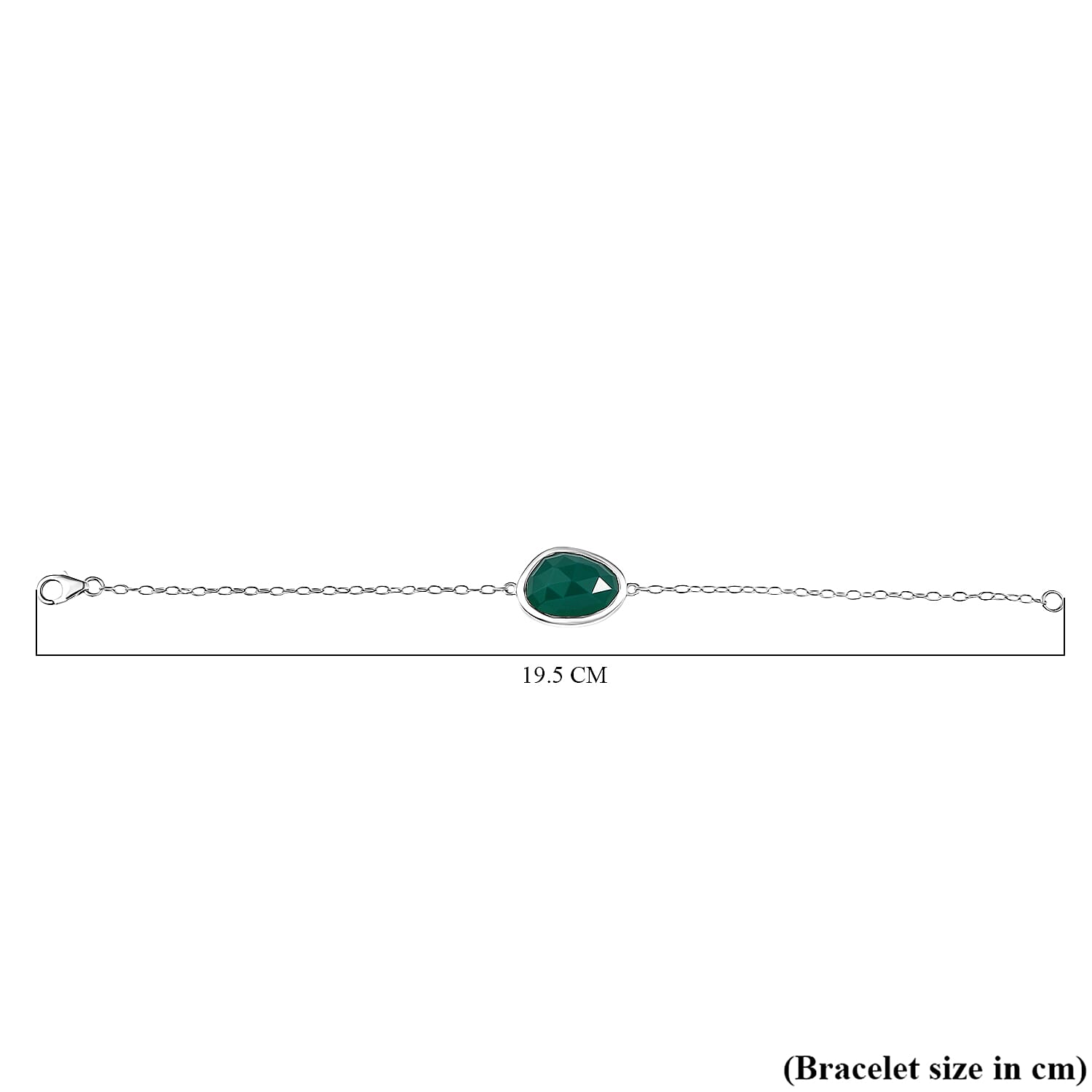 D'Joy Verde Onyx Chain Bracelet (Size - 7.5) in Platinum Overlay Sterling Silver 9.07 Ct.