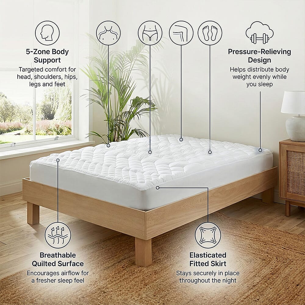Mattress Topper with 5 Zone Support (King)