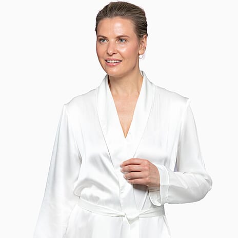 Cloud Nine Luxury Mulberry Silk Bathrobe - Long Length - (M-XL) Champagne