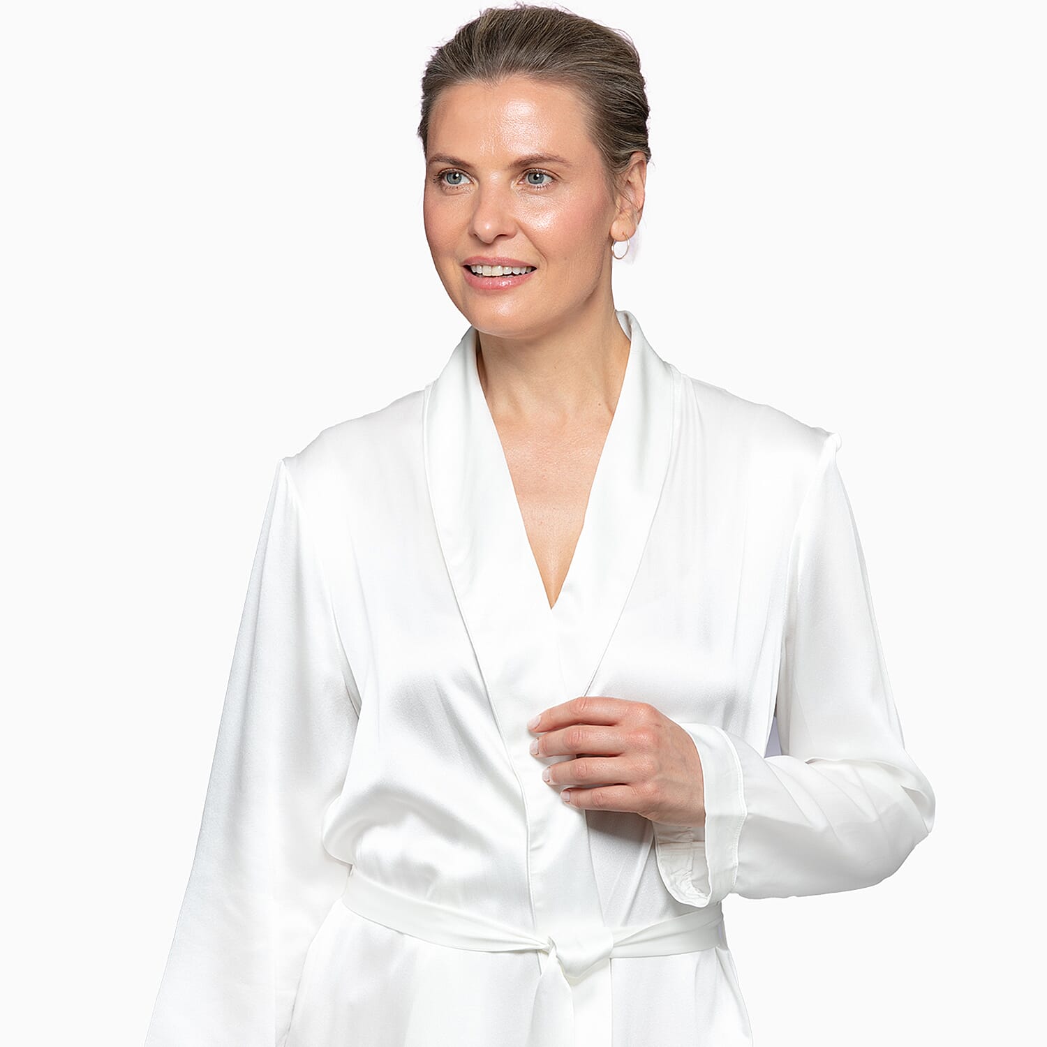 Cloud-Nine-Luxury-Mulberry-Silk-Bathrobe-Long-Length-Size-L-XL-Champag