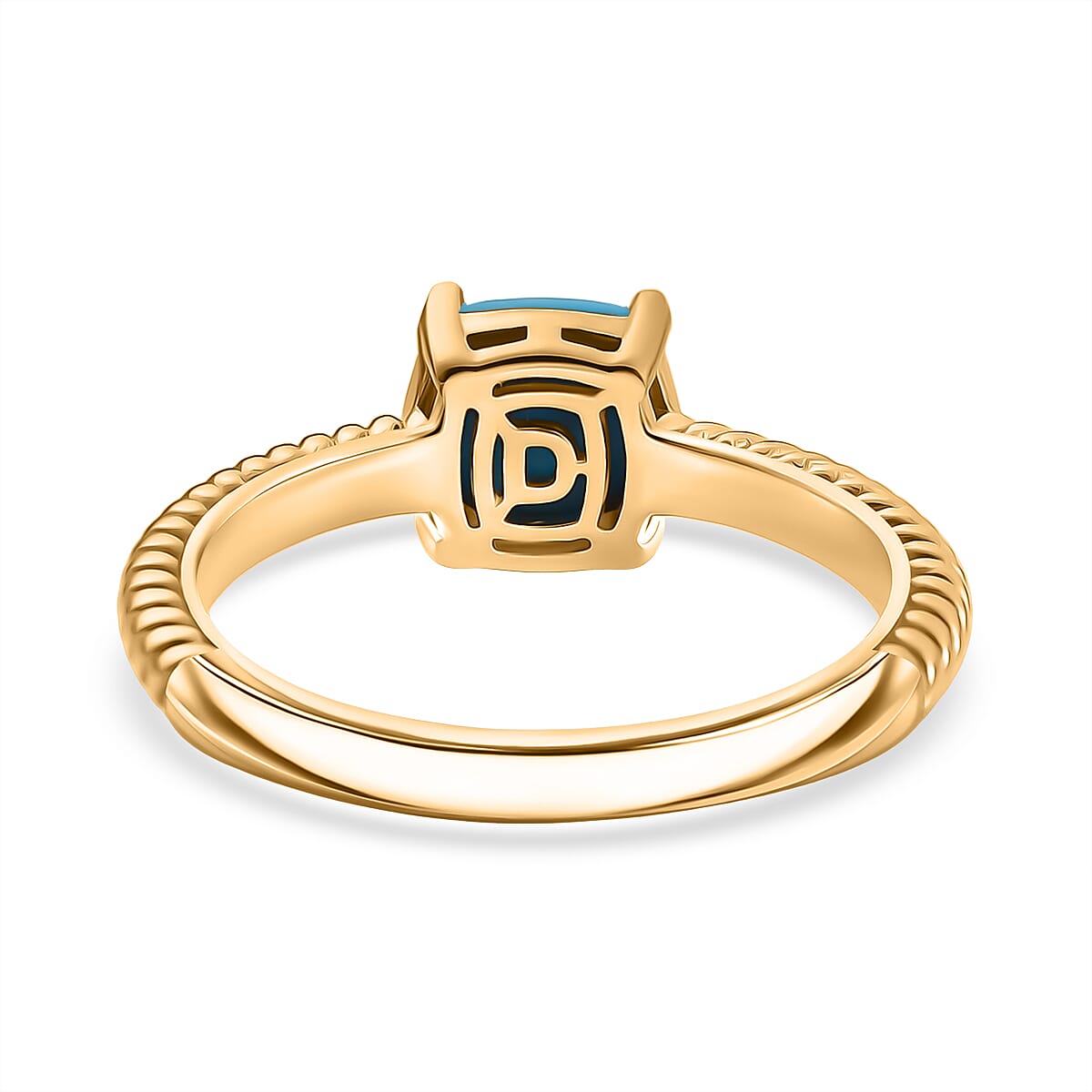 D'joy Sleeping Beauty Turquoise Ring in Yellow Gold Plating Sterling Silver D'joy Sleeping Beauty Turquoise Ring in Yellow Gold Plating Sterling Silver