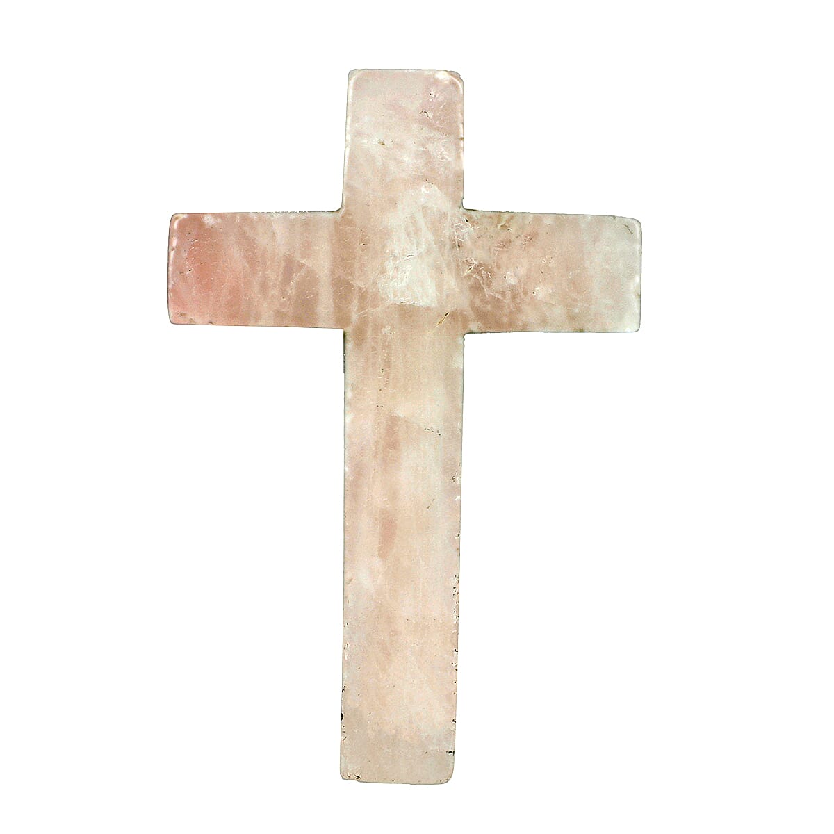 LIVMORE Rose Quartz Gemstone Cross & Bracelet - Pink