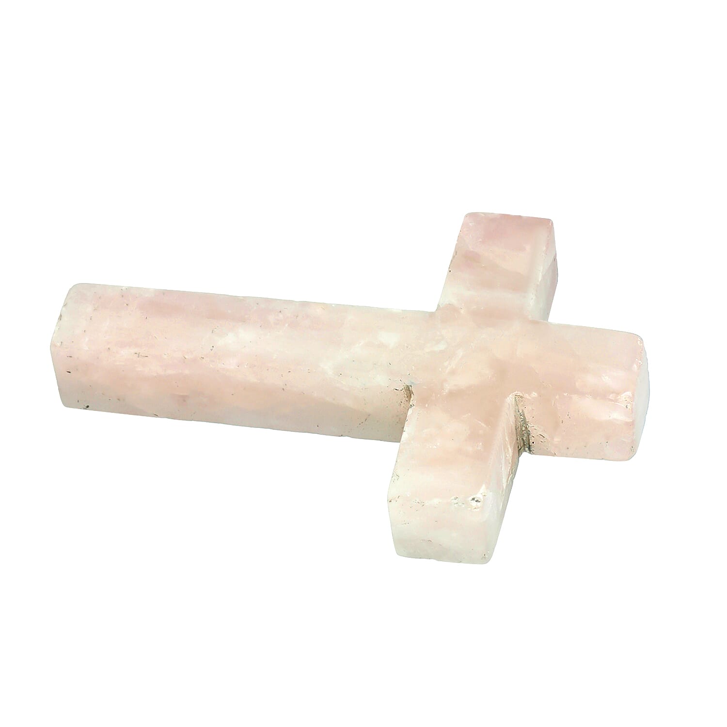 LIVMORE Rose Quartz Gemstone Cross & Bracelet - Pink