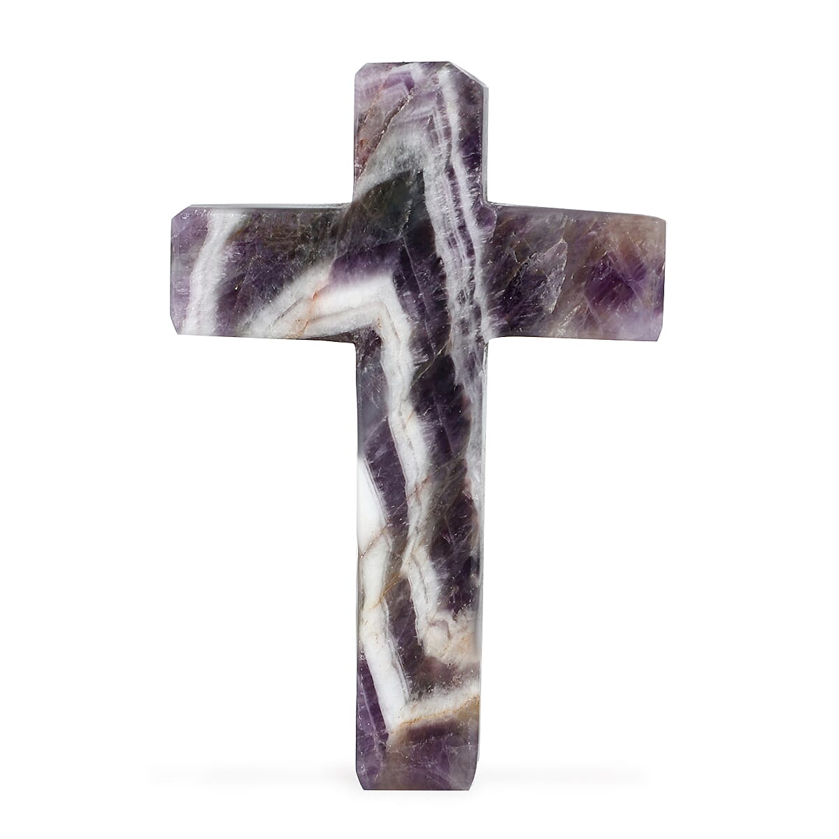 LIVMORE Amethyst Gemstone Cross & Bracelet - Purple