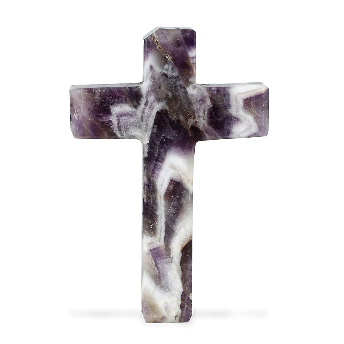 LIVMORE Amethyst Gemstone Cross & Bracelet - Purple