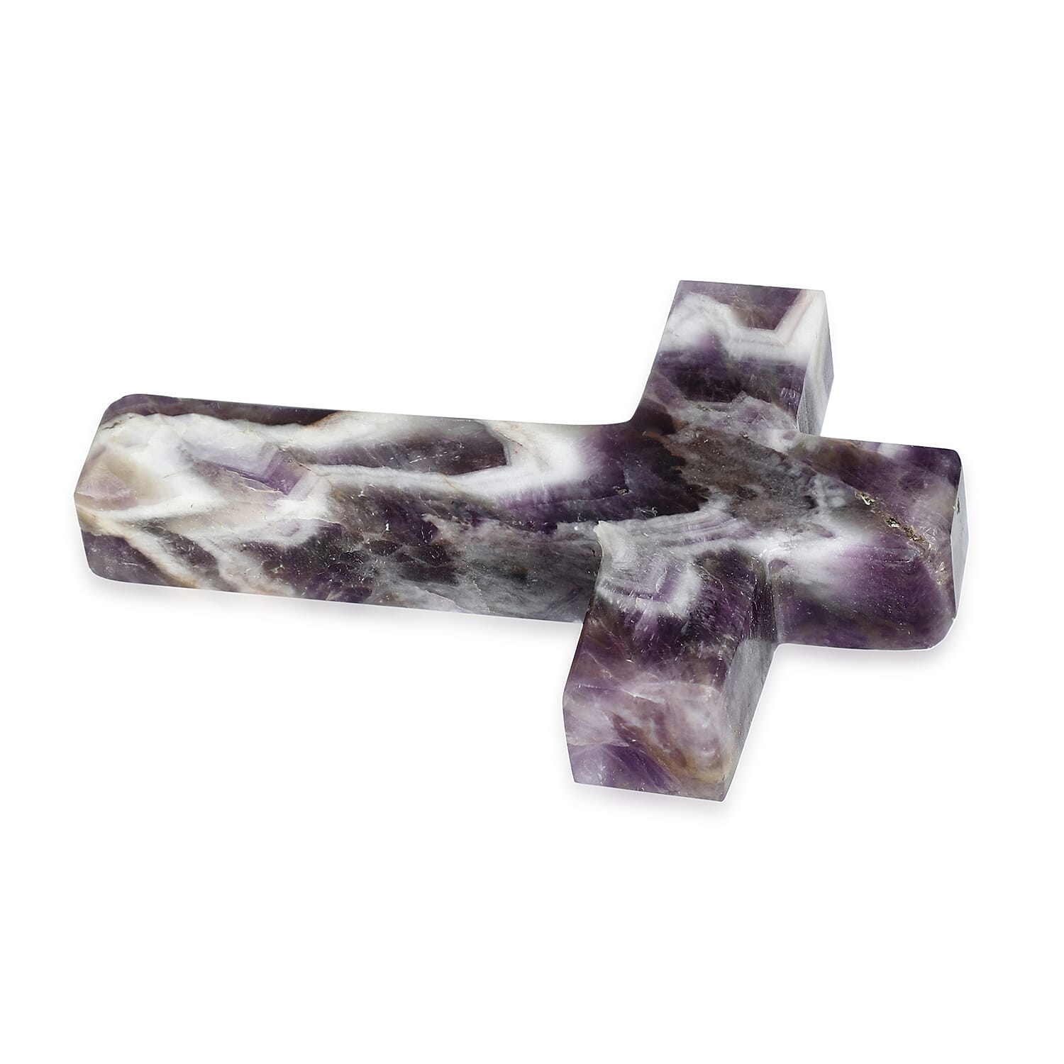 LIVMORE Amethyst Gemstone Cross & Bracelet - Purple