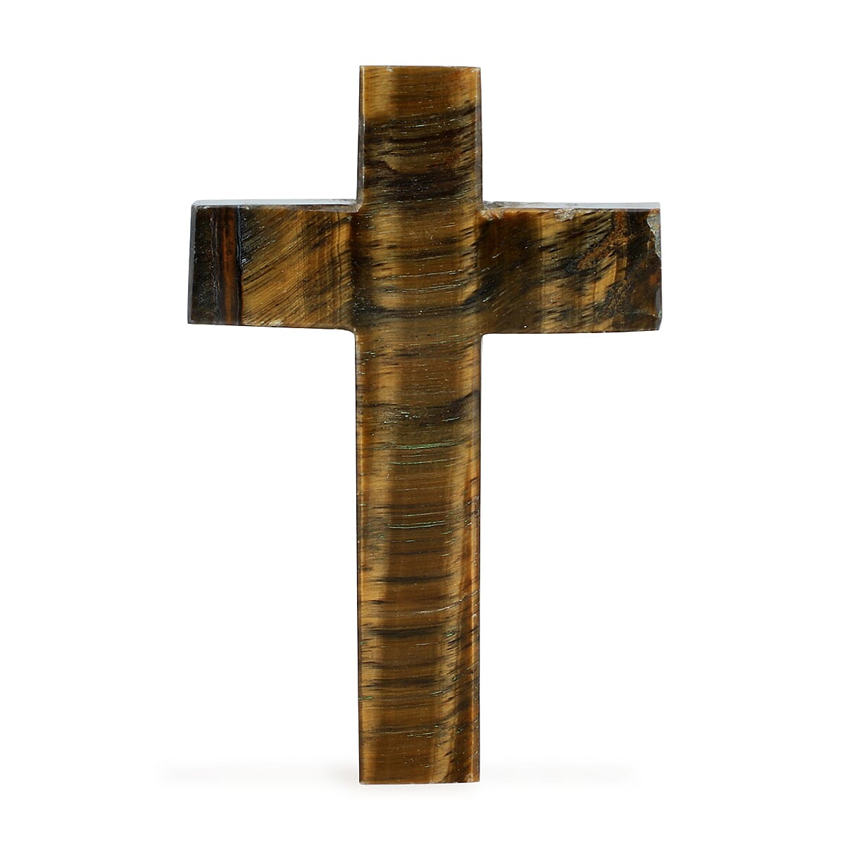 LIVMORE Tiger Eye Gemstone Cross & Bracelet - Brown