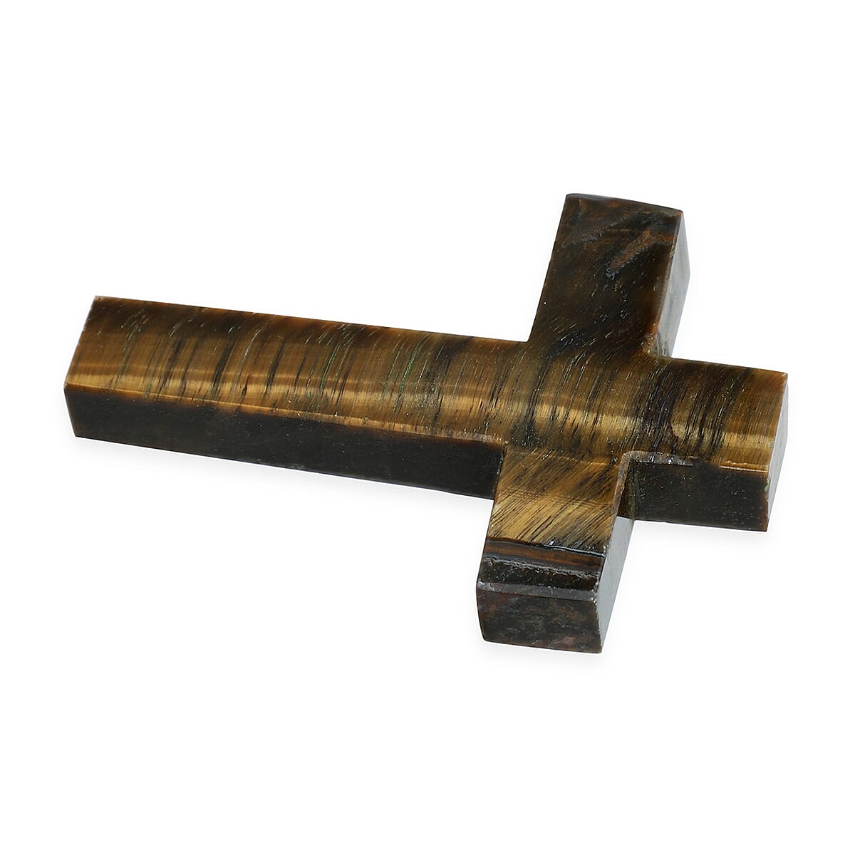 LIVMORE Tiger Eye Gemstone Cross & Bracelet - Brown