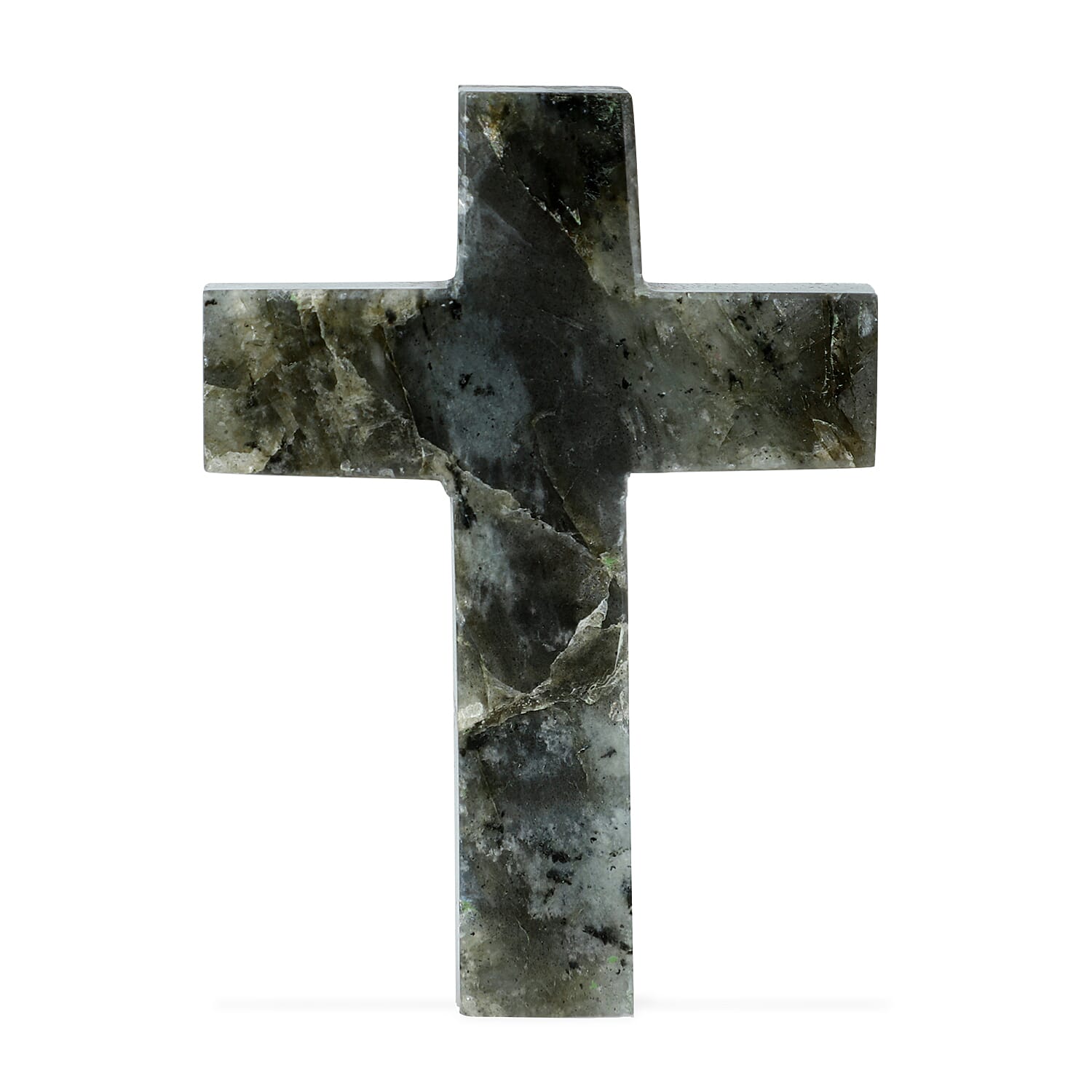 LIVMORE Labradorite Gemstone Cross & Bracelet - Grey