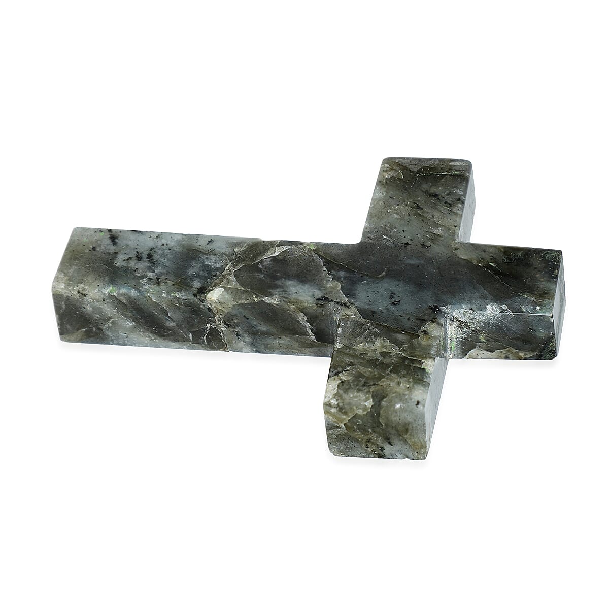LIVMORE Labradorite Gemstone Cross & Bracelet - Grey