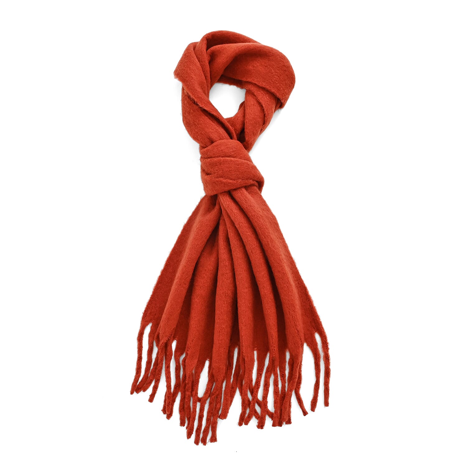 Super Soft Tassel Scarf (198 x 40cm) - Teracotta