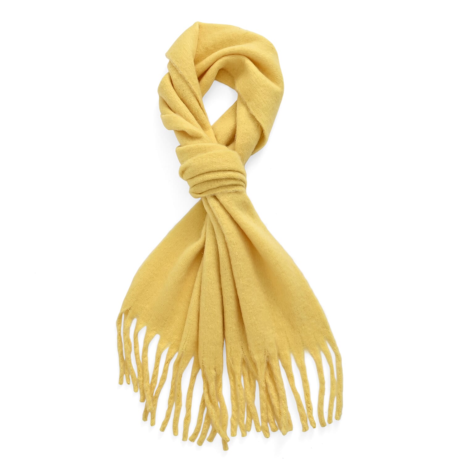 Super Soft Tassel Scarf (198 x 40cm) - Yellow