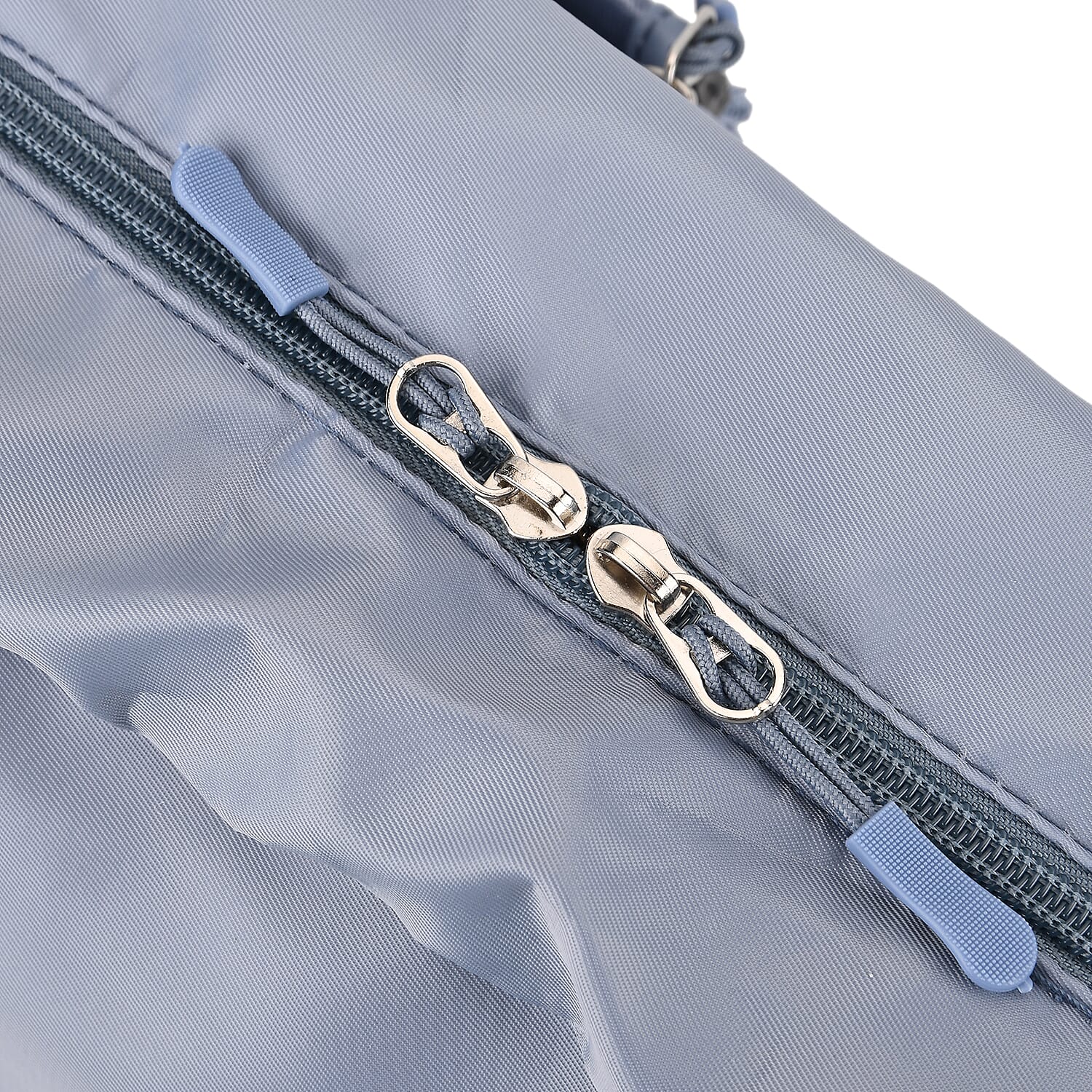 Water Repellent Pleated Travel Dufflle  Bag - Dusty Blue