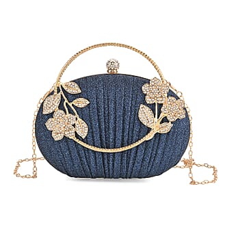 https://tjcuk.sirv.com/Products/82/3/8231694/Ruched-Crystal-Flower-Embellished-Clutch-Bag-with-Gold-Handle-Blue_8231694.jpg?w=342&h=342