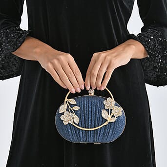 https://tjcuk.sirv.com/Products/82/3/8231694/Ruched-Crystal-Flower-Embellished-Clutch-Bag-with-Gold-Handle-Blue_8231694_3.jpg?w=342&h=342