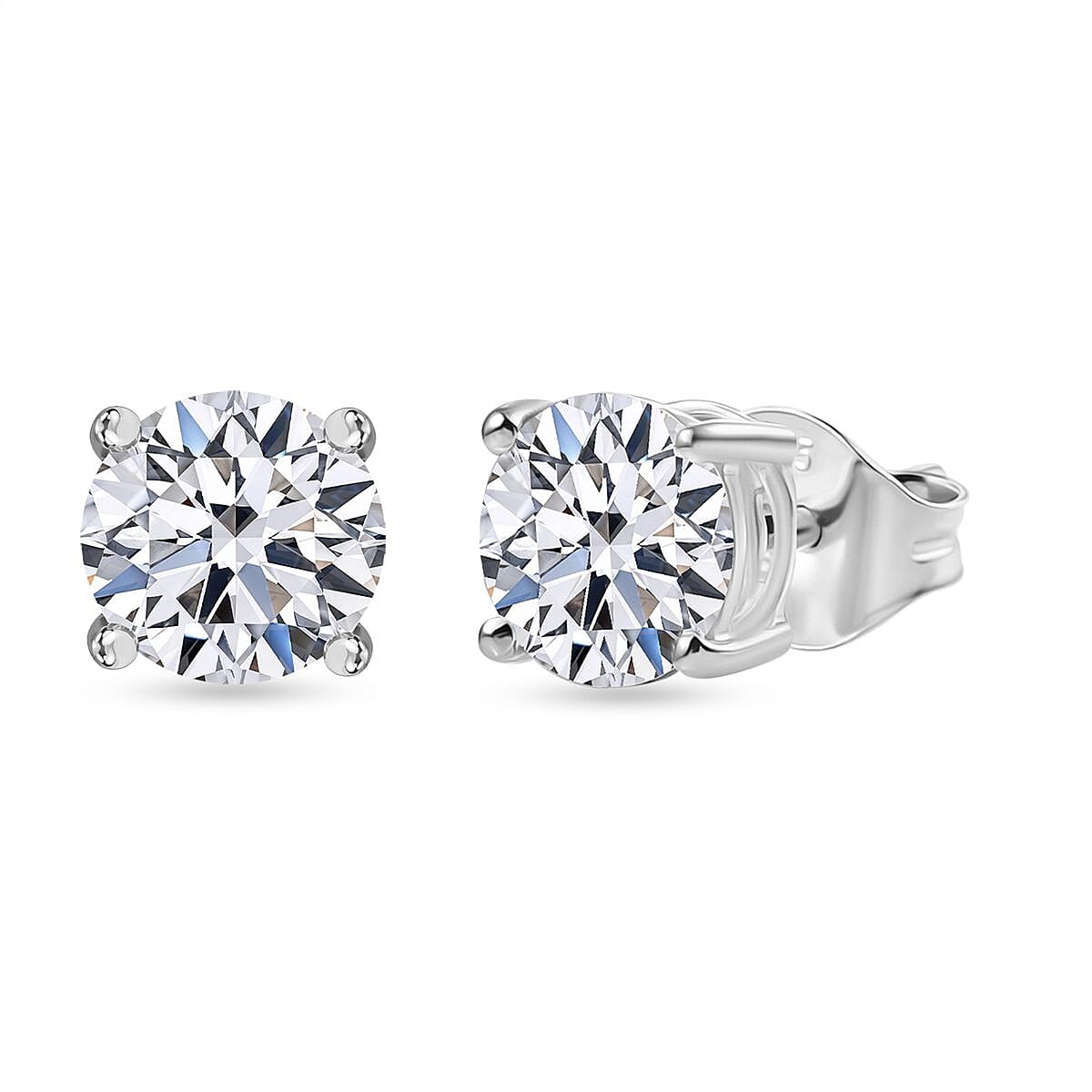 Black Friday Deal- Luxuriant Diamond 9K White Gold Lab Grown SGL Certified  Diamond SI-GH, Solitaire Earrings 2.00 Ct.