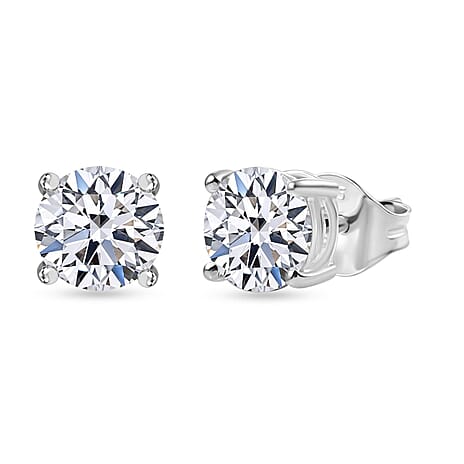Black Friday Deal- Luxuriant Diamond 9K White Gold Lab Grown SGL Certified  Diamond SI-GH, Solitaire Earrings 2.00 Ct.
