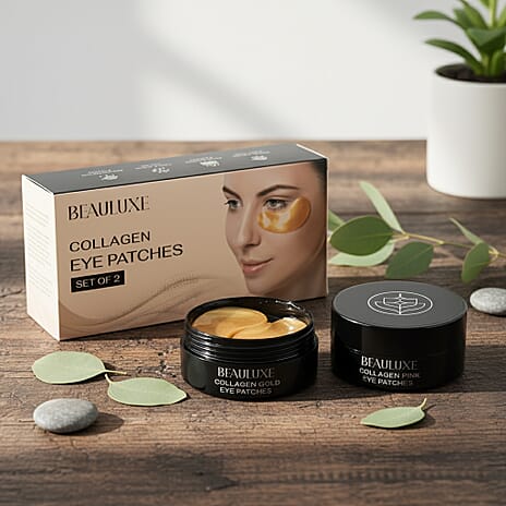 Beauluxe - Set of 2 Collagen Seaweed Gel Under-Eye Masks - Hydrating Hydrogel Patches with Witch Hazel, Oat - Sweet Orange Essential Oil (30 Pairs x Gold - 30 Pairs x Pink)