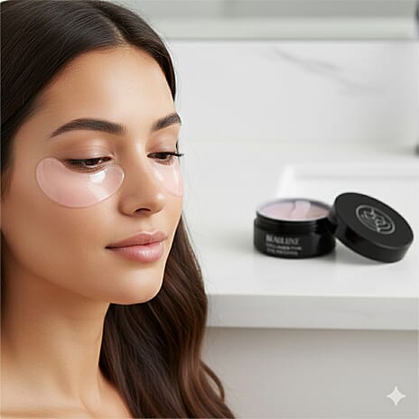 Beauluxe - Set of 2 Collagen Seaweed Gel Under-Eye Masks - Hydrating Hydrogel Patches with Witch Hazel, Oat - Sweet Orange Essential Oil (30 Pairs x Gold - 30 Pairs x Pink)