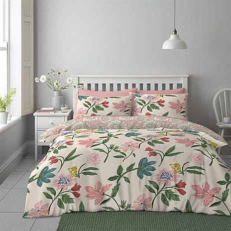 Bloosom Veils Reversible Set of 3 Duvet Cover, 1 Pillowcase and fitted sheet - Single