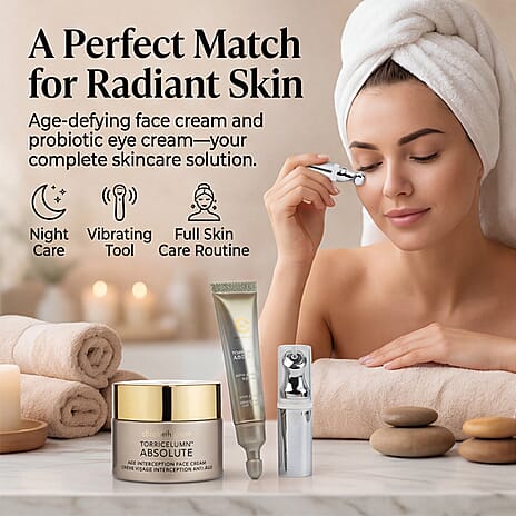 Elizabeth Grant Torricelumn Super Collection - Age Interception Face Cream 100 ml, Probiotic Eye Cream, 15 ml Tool Vibrating Head