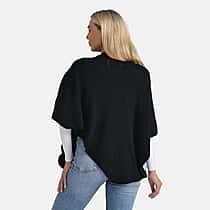 La Marey Super Soft Faux Fur Shawl (145 x 100cm) - Black