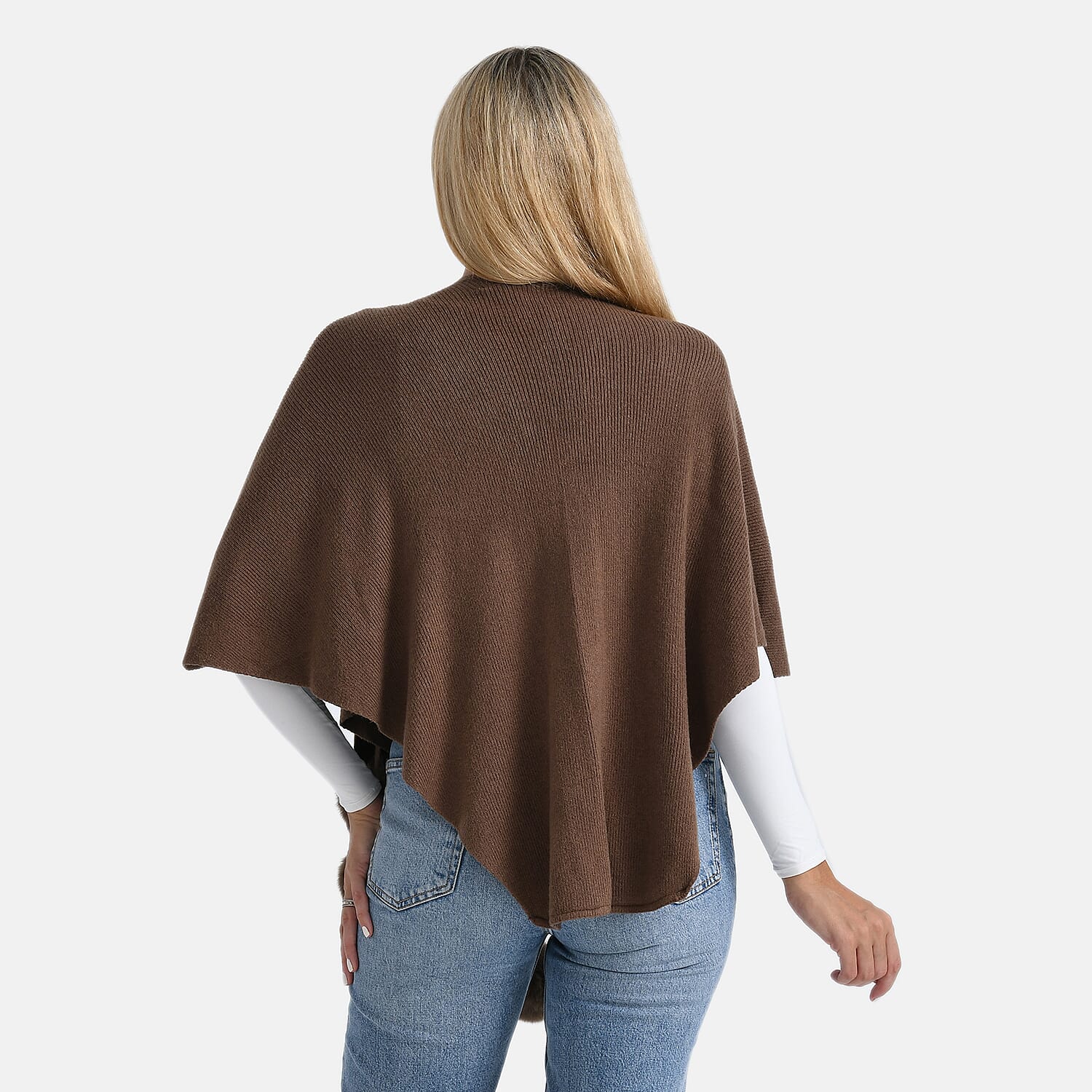 La Marey Super Soft Faux Fur Shawl (145 x 100cm) - Brown