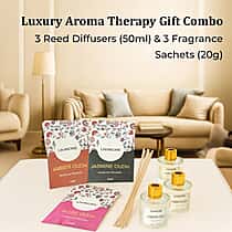 LIVMORE 3 Piece Reed Diffuser Collection - Himalayan Trail, Forest Wind and Vintage Heaven With Reeds and 3 Fragrance Sachets