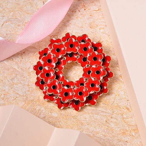 Austrian Black Crystal Brooch in Yellow Gold Plated