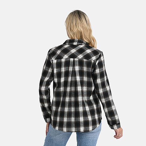 - Maisi Checks Long Sleeve Shirt (Size XL) - Green, White - Navy