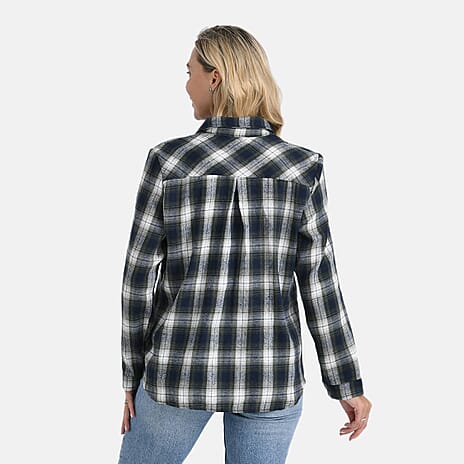 - Maisi Checks Long Sleeve Shirt (Size M) - Brown, Black - White