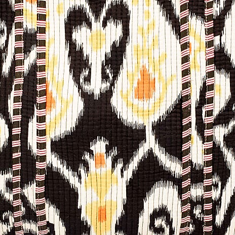 THE HANDMADE LUXURY - Designer Inspired 100% Pure Cotton 4 Piece Designer Patterns Zipper Tote Bag with Pouches - Black