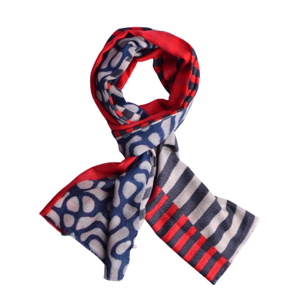 La Marey Signature - Valissiere 100% Cashmere Wool Scarf (Size - One Size) - Black Red Dots