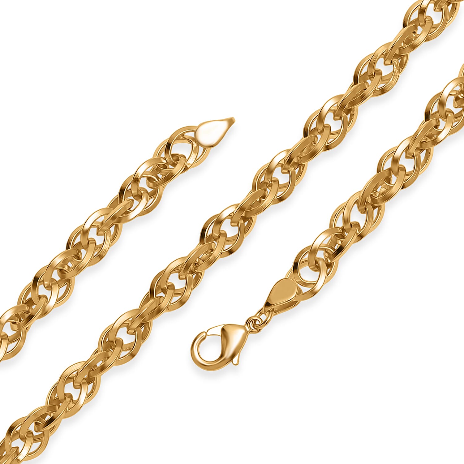 EverTrue Bronzella Collection - Prince of Wales Necklace (Size - 20) with Lobster Clasp in 18K Gold Plating