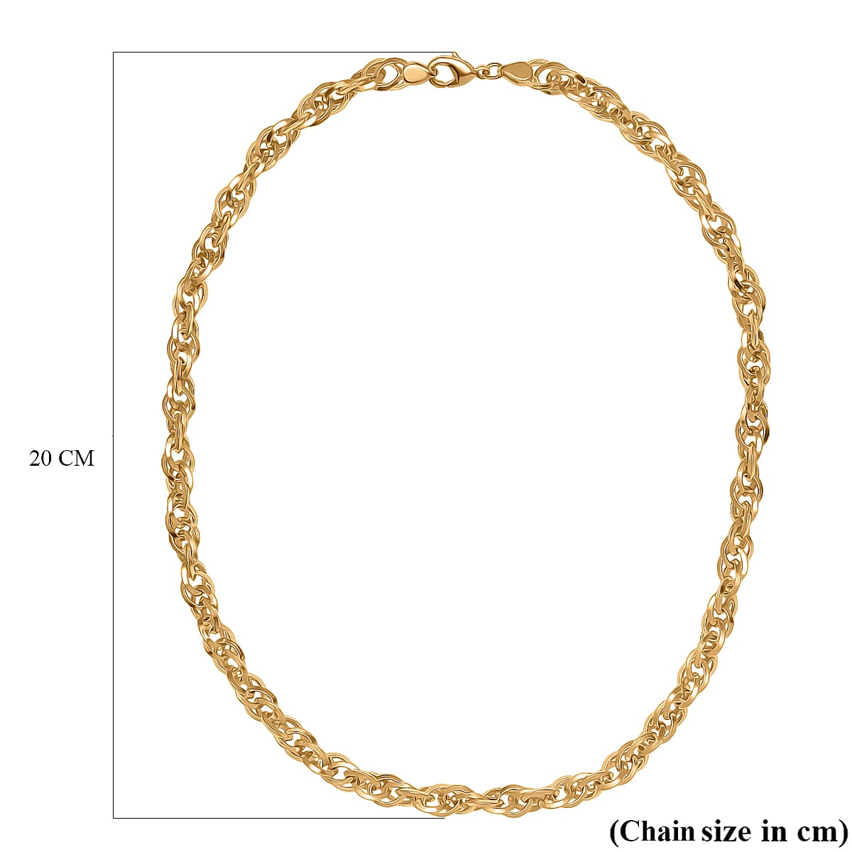 EverTrue Bronzella Collection - Prince of Wales Necklace (Size - 20) with Lobster Clasp in 18K Gold Plating