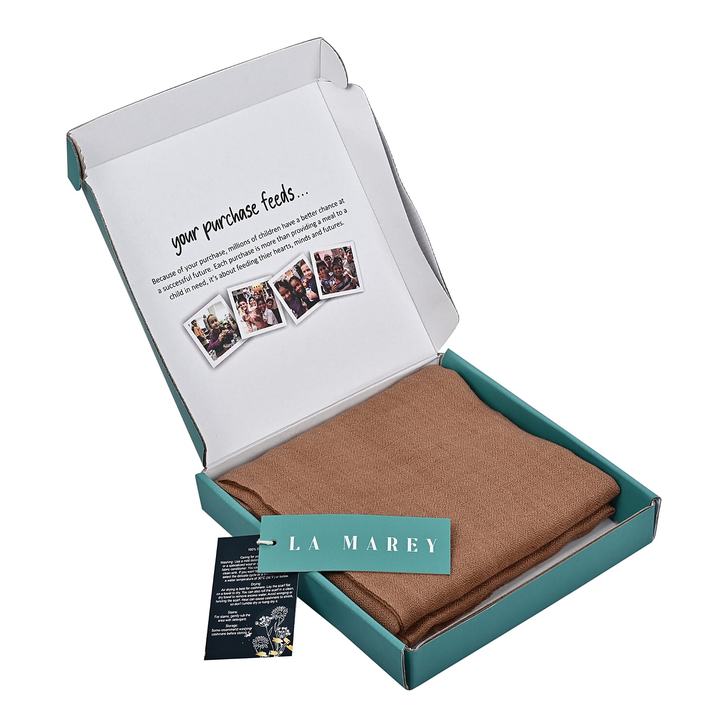 La Marey Signature 100% Cashmere Wool Scarf (Size 195 x 70 Cm) -Mocha