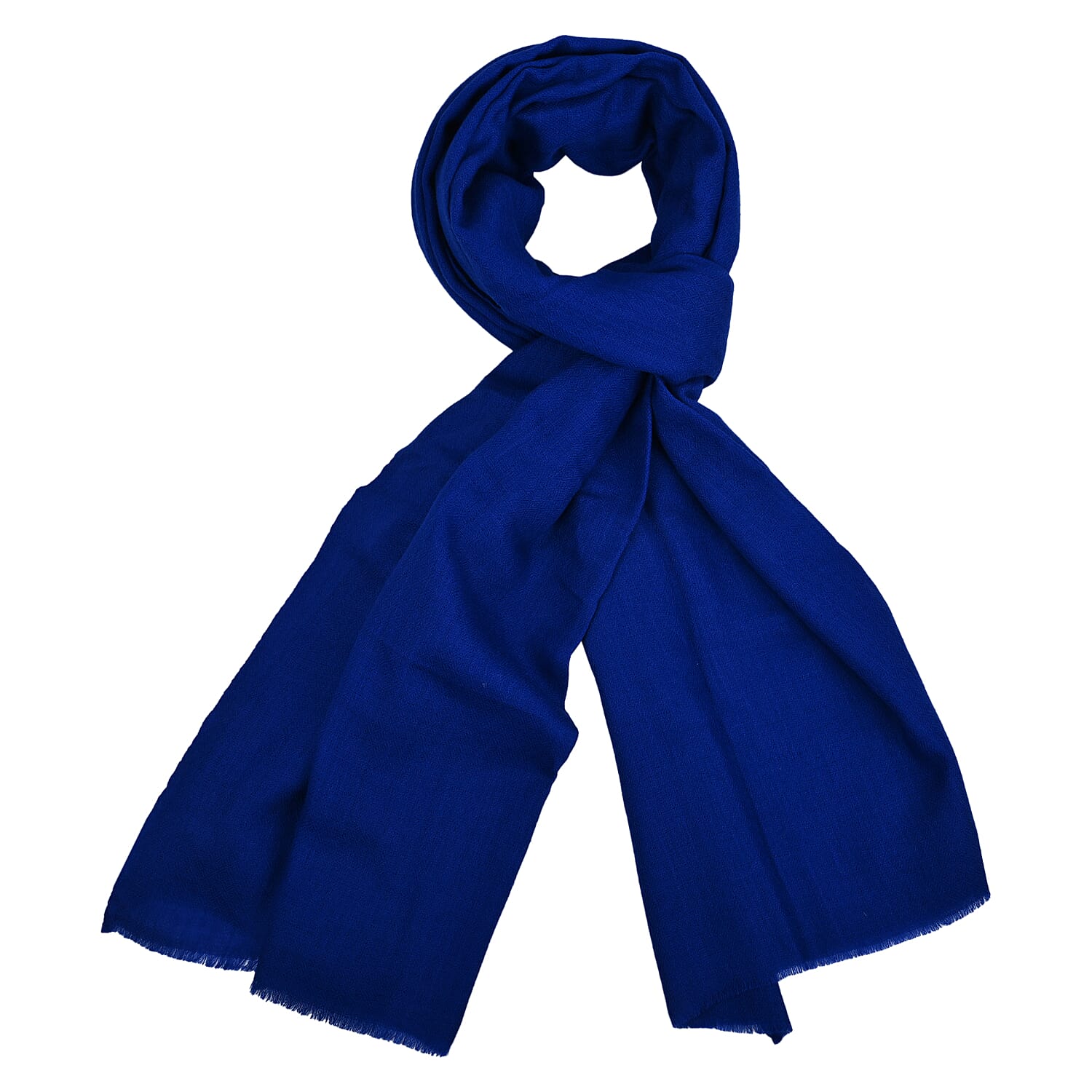 La Marey Signature 100% Cashmere Wool Scarf (Size 195 x 70 Cm) - Cobalt Blue
