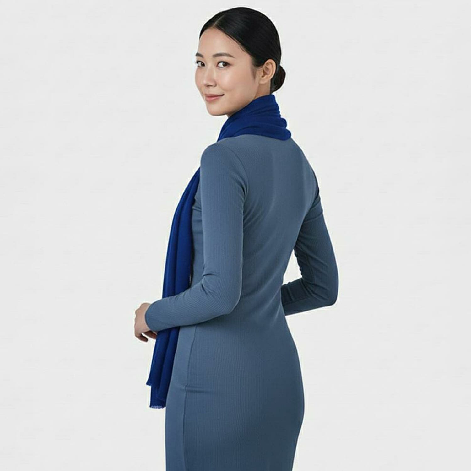 La Marey Signature 100% Cashmere Wool Scarf (Size 195 x 70 Cm) - Cobalt Blue